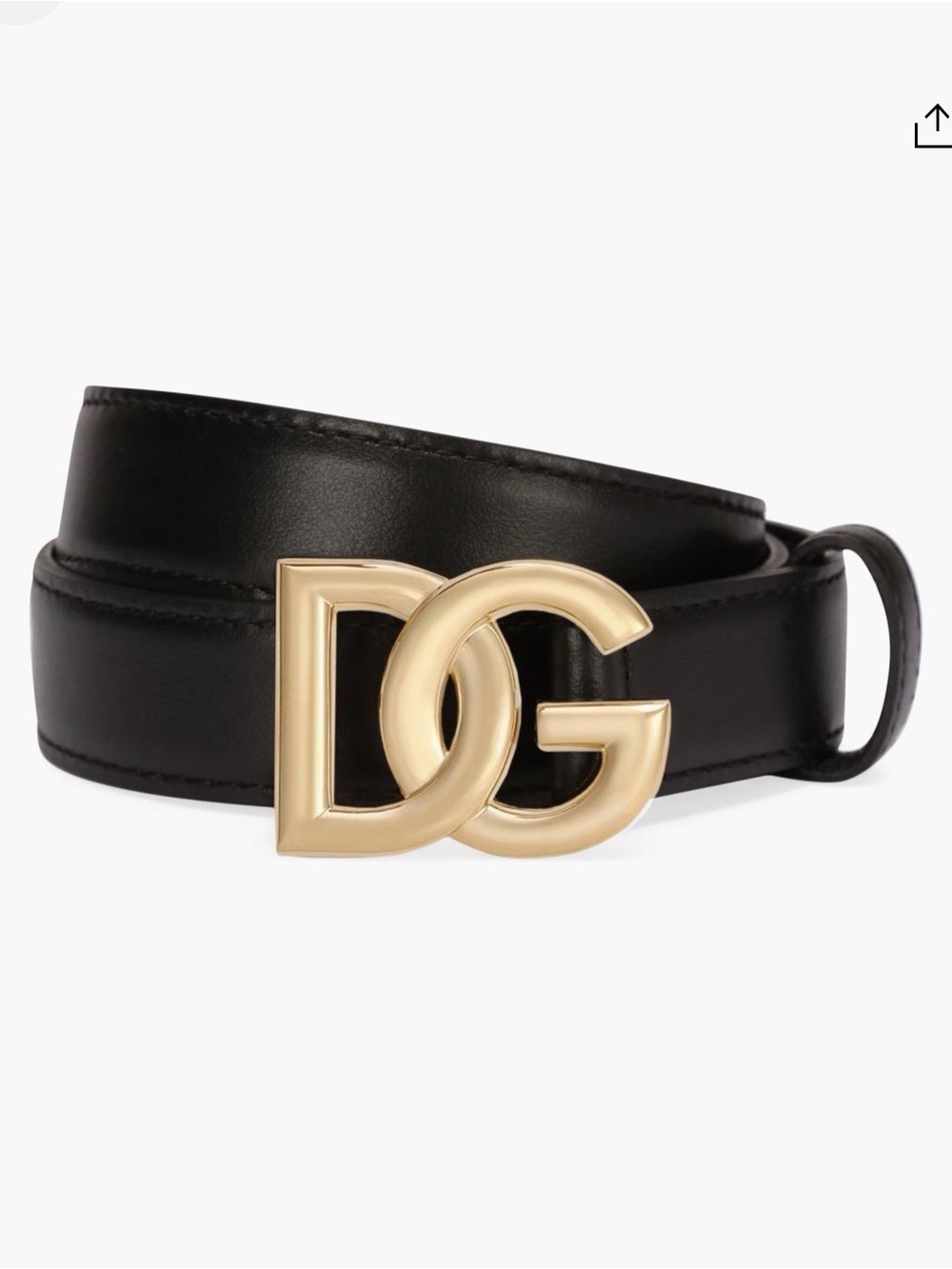 Dolce&Gabbana DG Logo Buckle Leather Belt